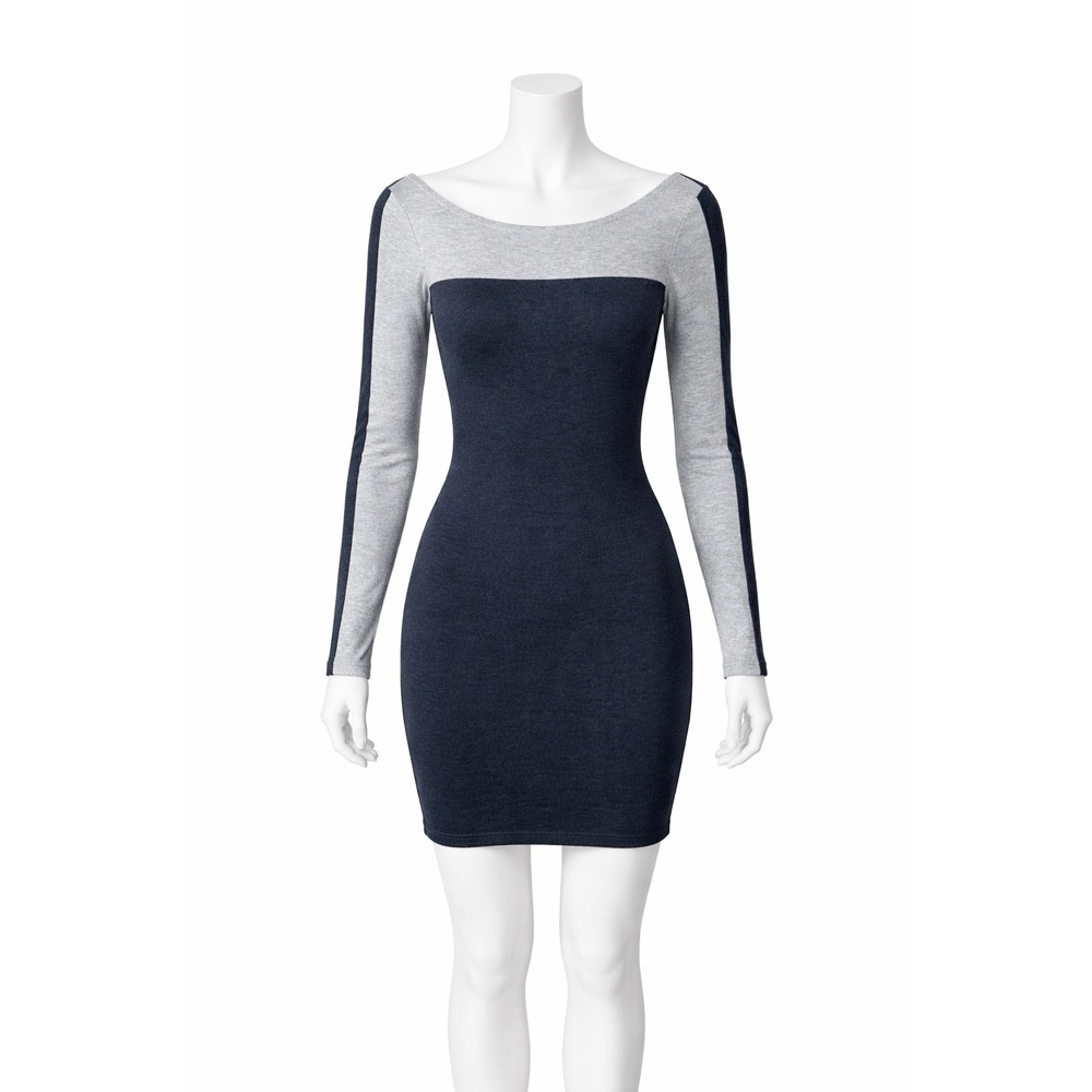 Risk Made in Warsaw Dress Womens XS Charcoal Grey Colorblock Scoop Back Mini